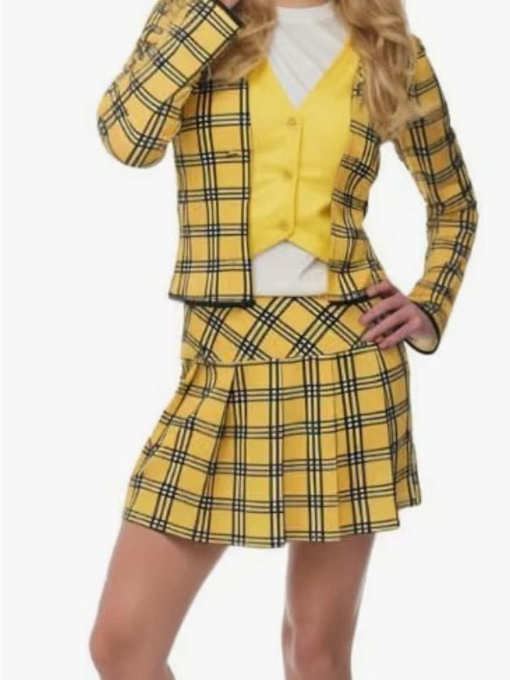 Yellow Plaid Pleated Skirt — Women's Theater Costume